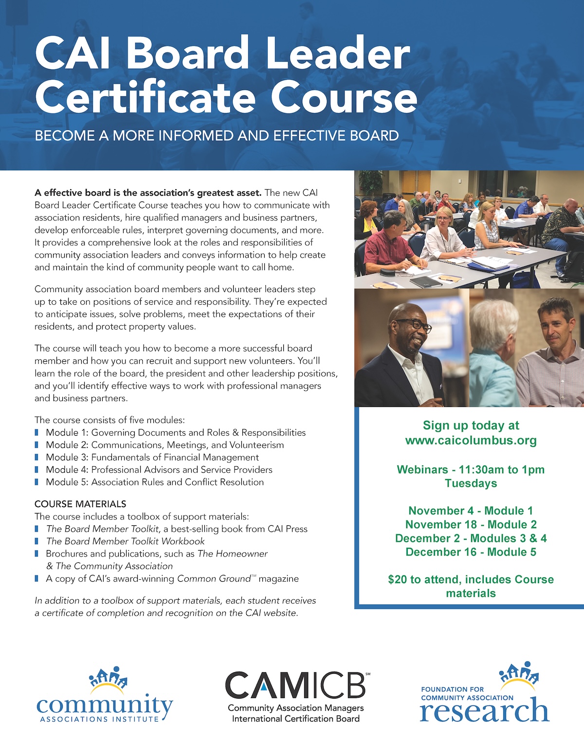 Board Leader Development Workshop Webinars 2025